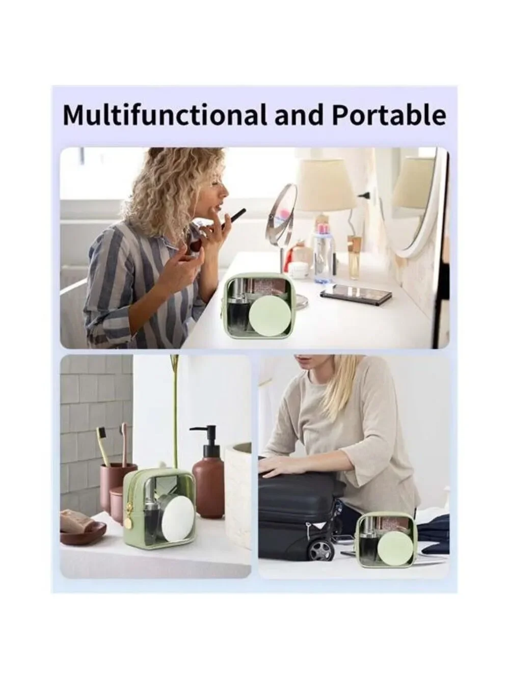 Clear Makeup Bag Mini Transparent Cosmetic Pouch Travel Toiletry Organizer Women